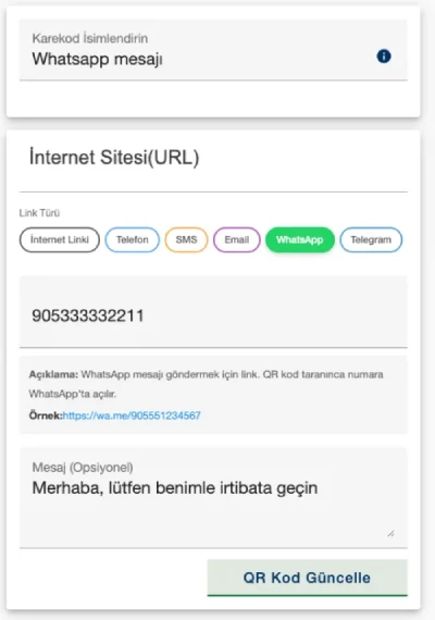 Send automatic message with WhatsApp QR code